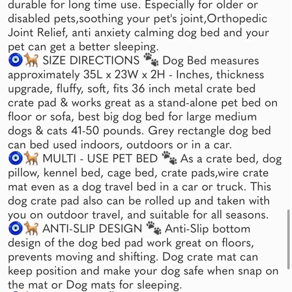 Dog Bed Crate Pad, Washable Beds for Large Medium Small Dogs Breeds,Deluxe Plush